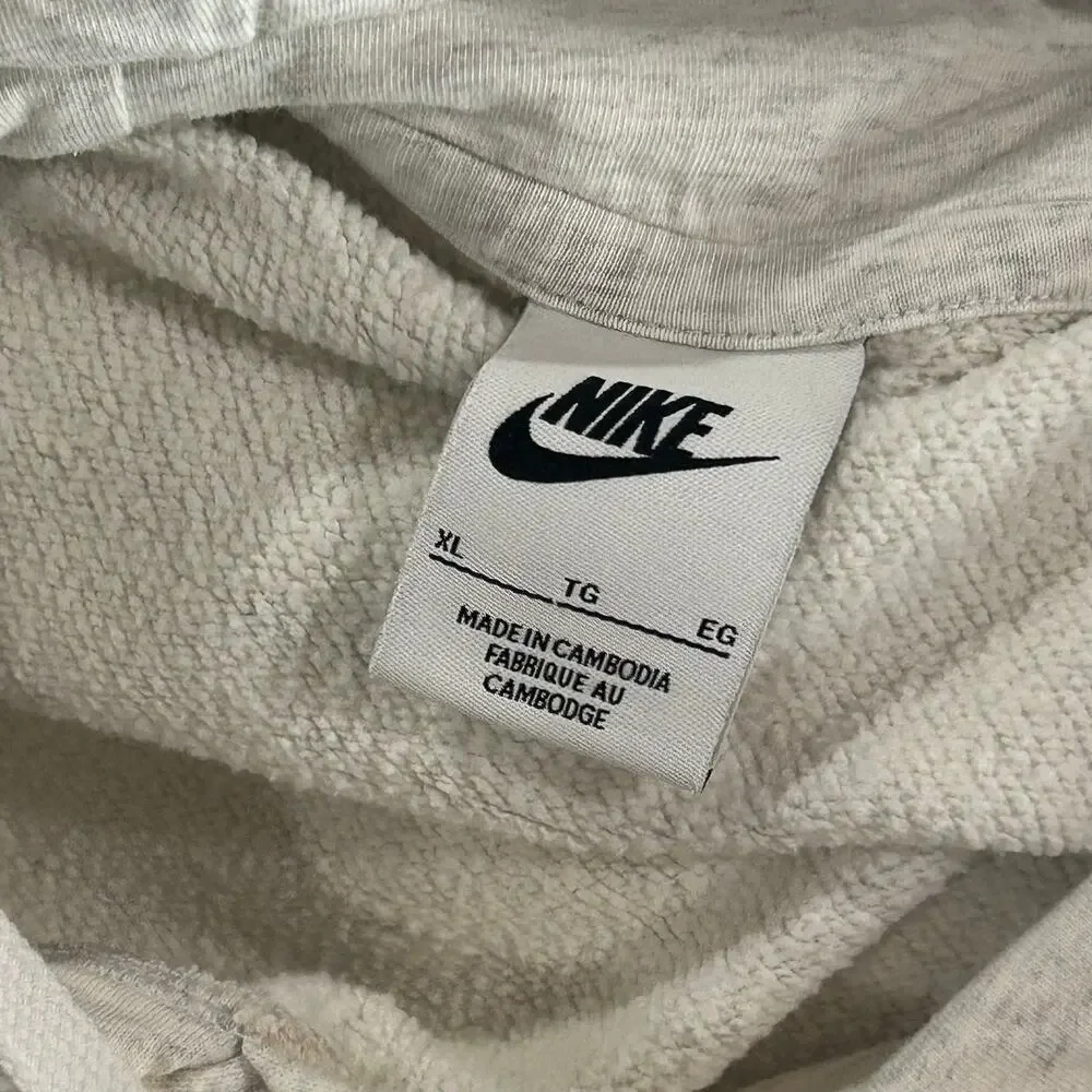 Womens Birch Heather/Black Nike Sportswear Club Fleece Pullover Hoodie XL DQ5793